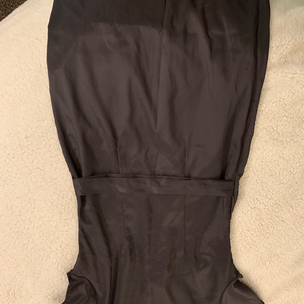 Silky dark grey prom dress